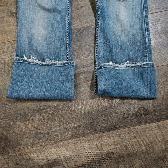 Thrashed Distressed DKNY Boot Cut Cotton Spandex Fits 30x30 size 10 - Picture 11 of 15